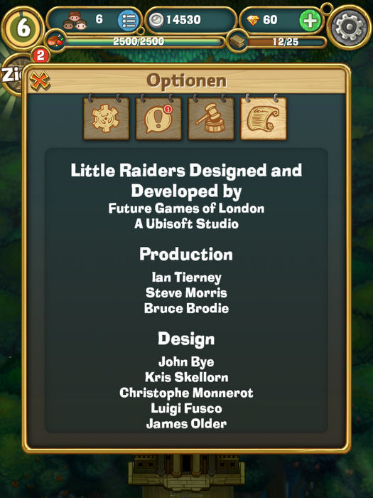 Little Raiders: Robin's Revenge credits screen